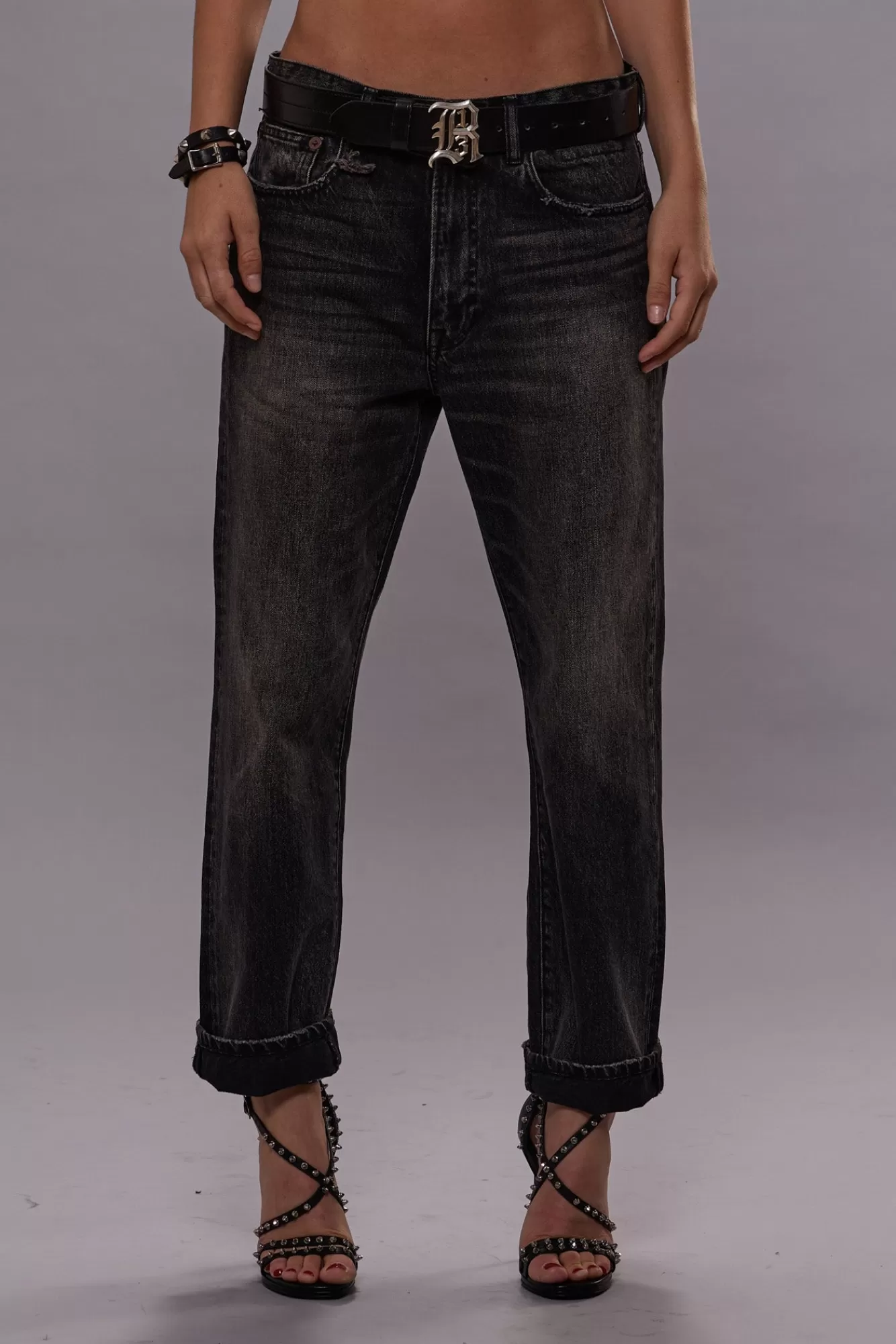 Boyfriend<R13 BOYFRIEND JEAN - ARVIN BLACK