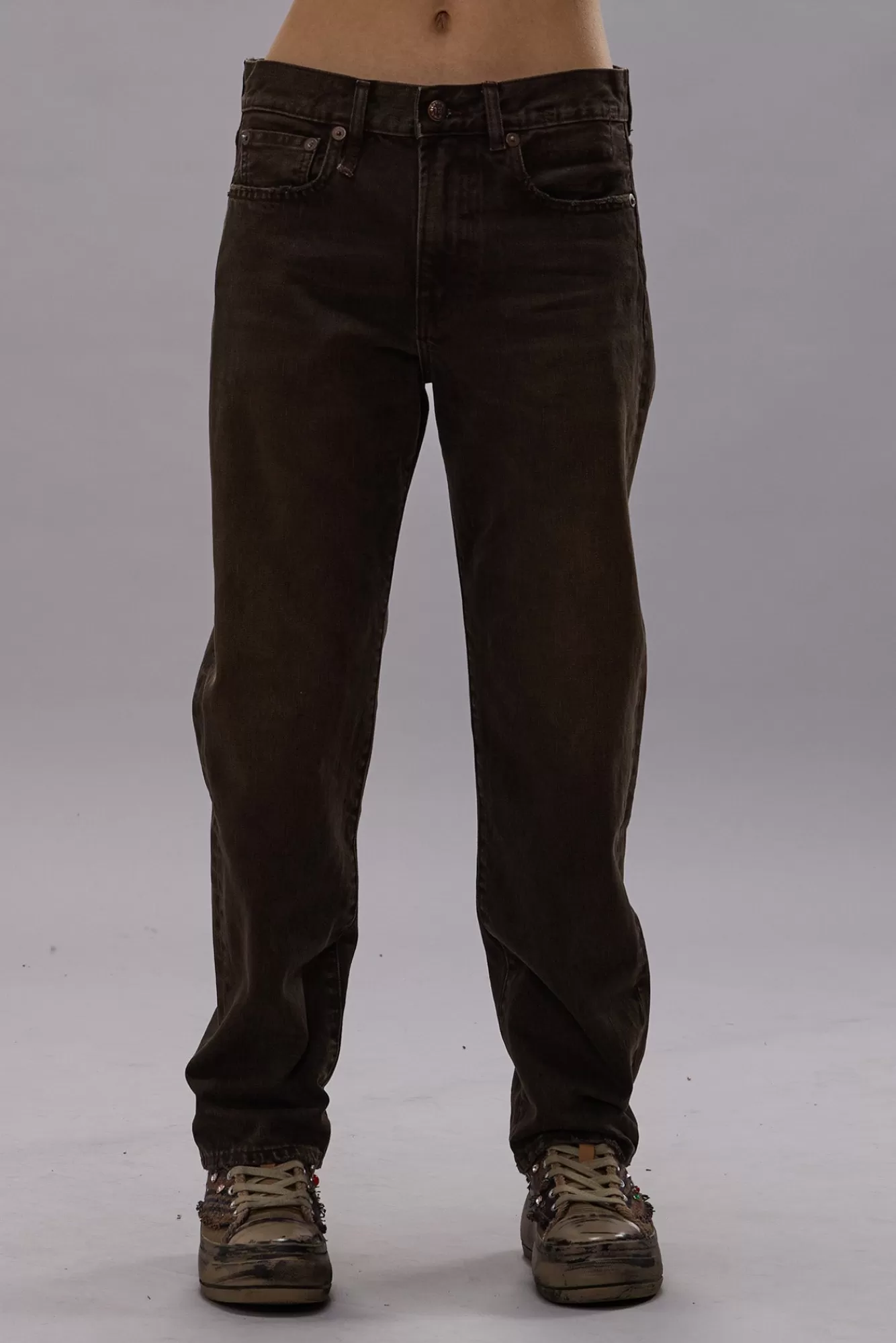 Boyfriend<R13 BOYFRIEND JEAN - VINTAGE CHOCOLATE BROWN