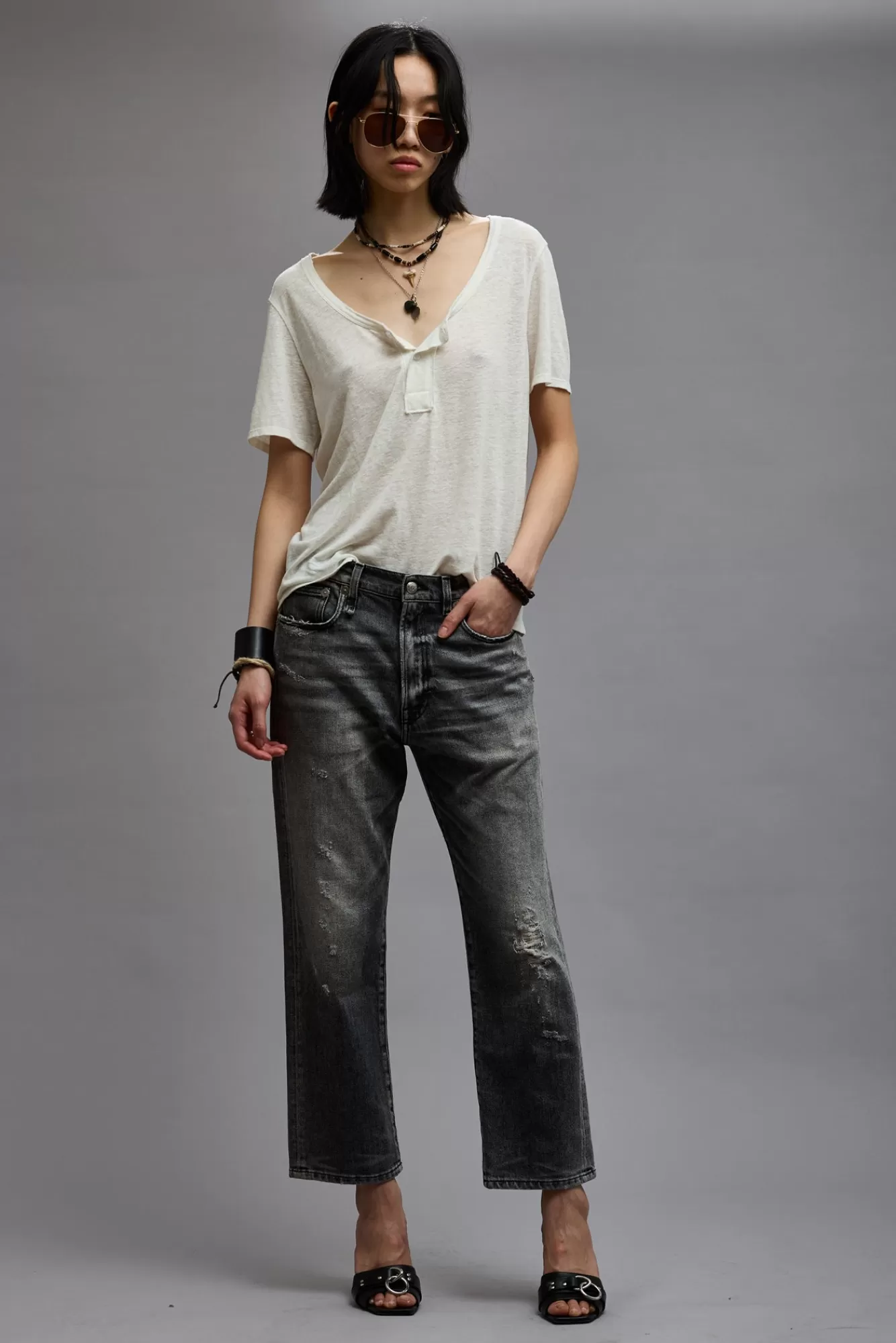Boyfriend<R13 BOYFRIEND JEAN - VINTAGE GREY