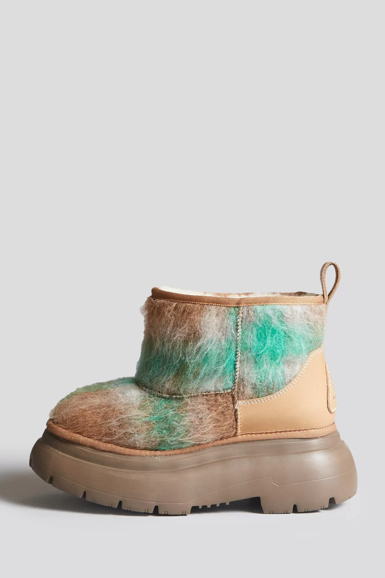 Boots<R13 CHUNKY SHEARLING BOOT - BRUSHED GREEN PLAID