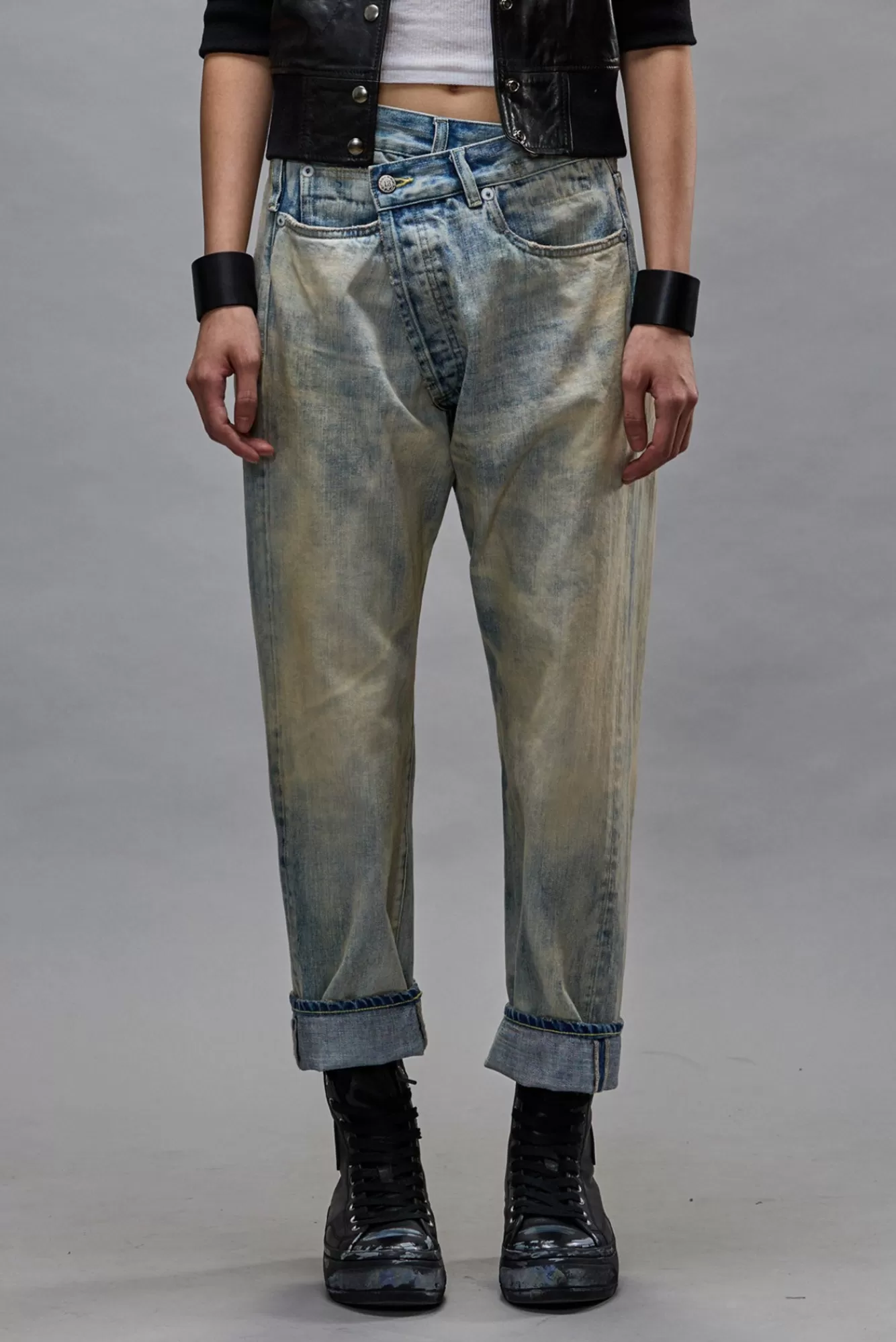 Crossover<R13 CROSSOVER JEAN - VINTAGE ASH BLUE