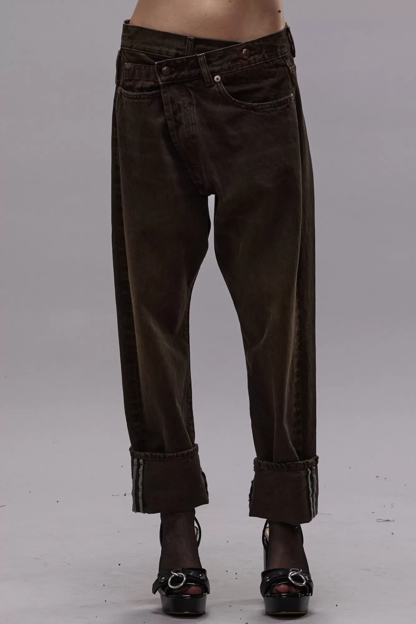 Crossover<R13 CROSSOVER JEAN - VINTAGE CHOCOLATE BROWN