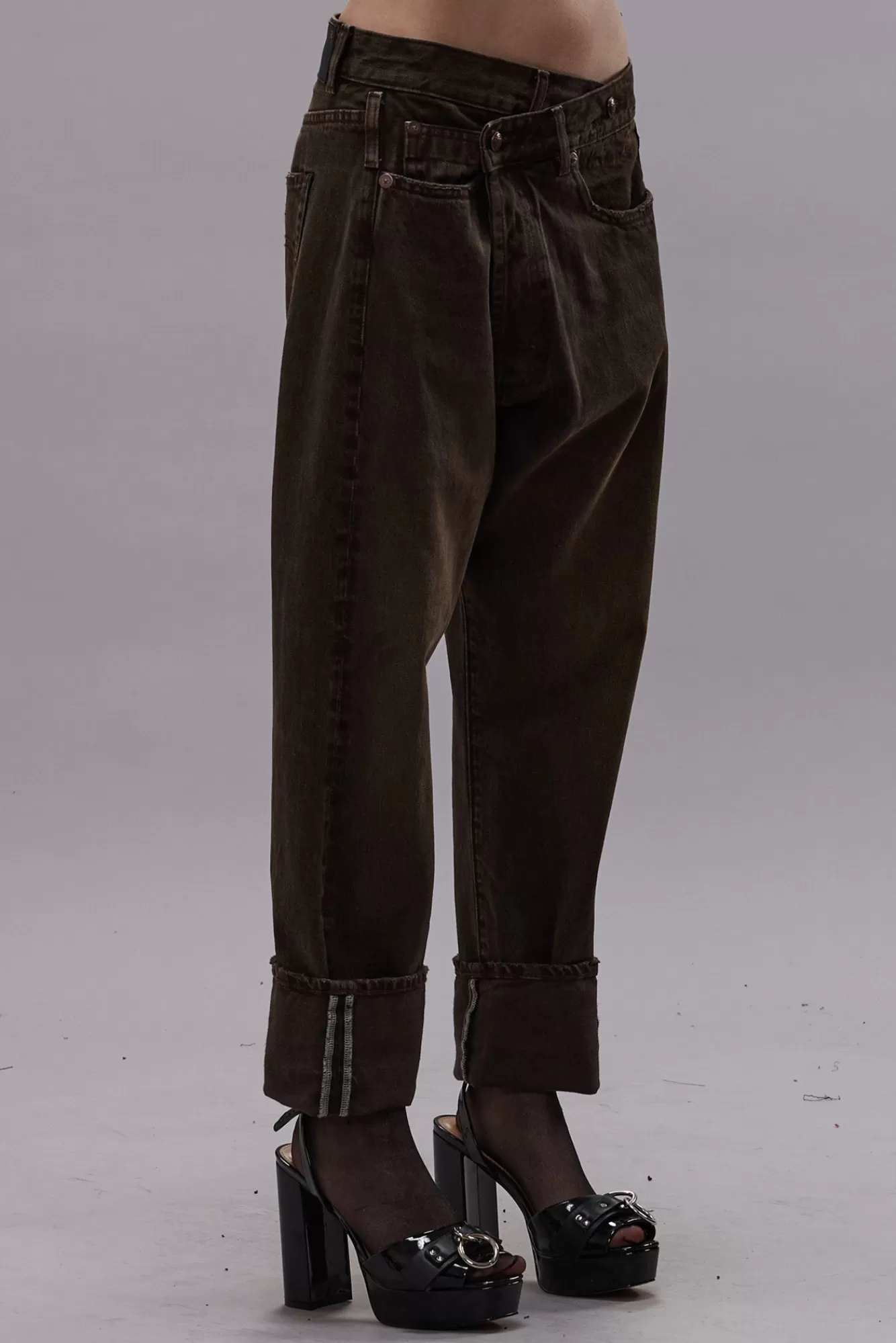 Crossover<R13 CROSSOVER JEAN - VINTAGE CHOCOLATE BROWN