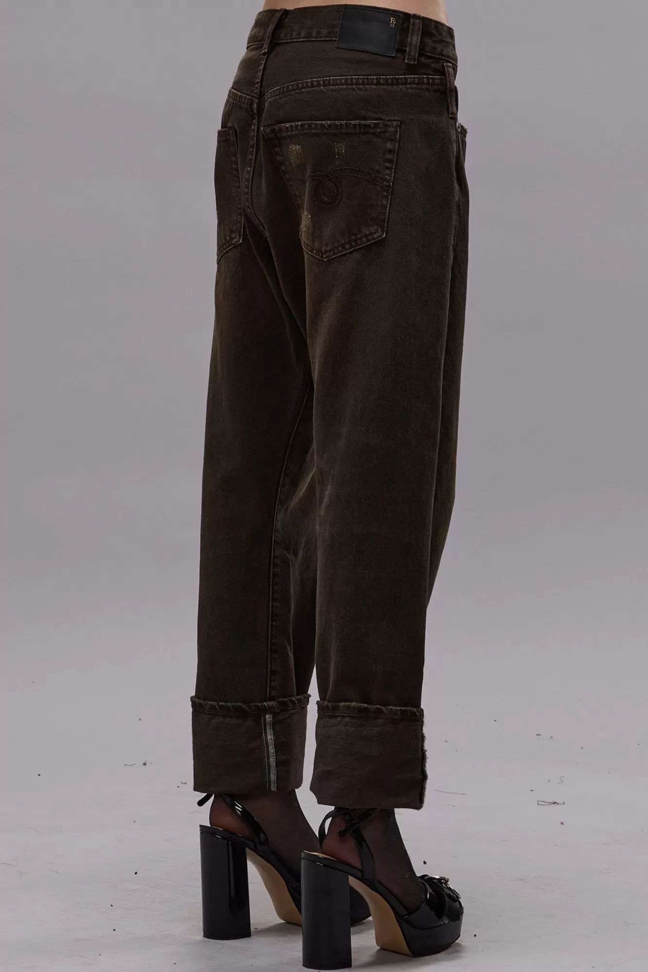 Crossover<R13 CROSSOVER JEAN - VINTAGE CHOCOLATE BROWN