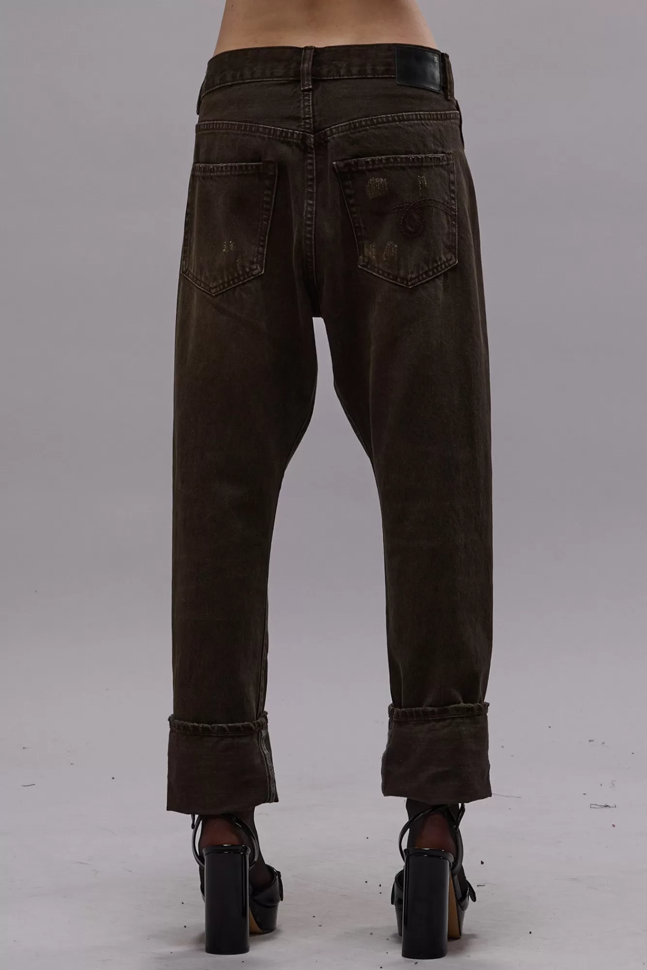 Crossover<R13 CROSSOVER JEAN - VINTAGE CHOCOLATE BROWN