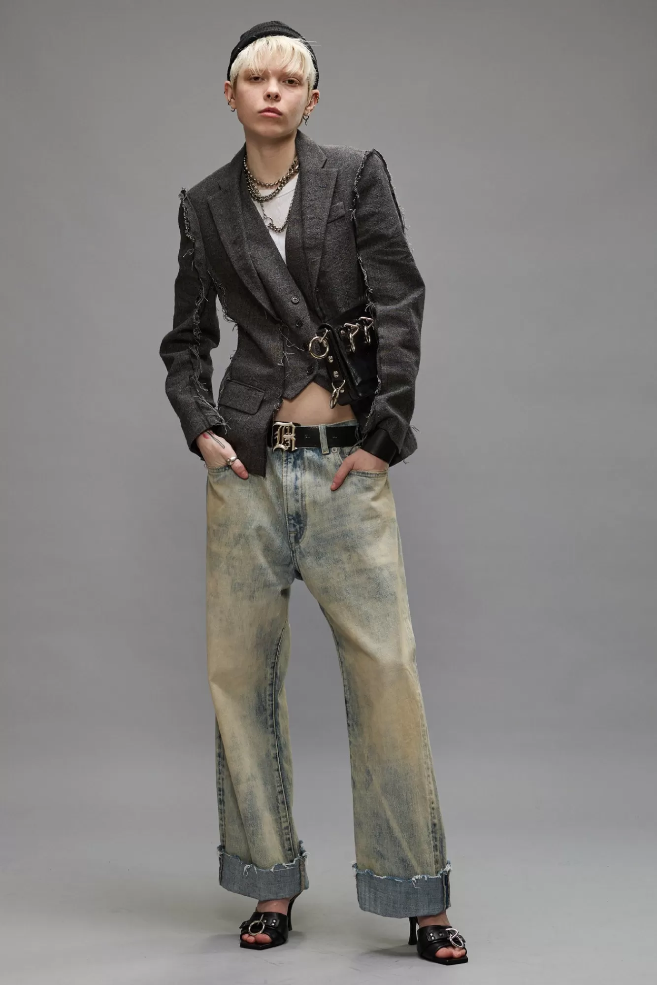 Boyfriend<R13 CUFFED X-BOYFRIEND - VINTAGE ASH BLUE
