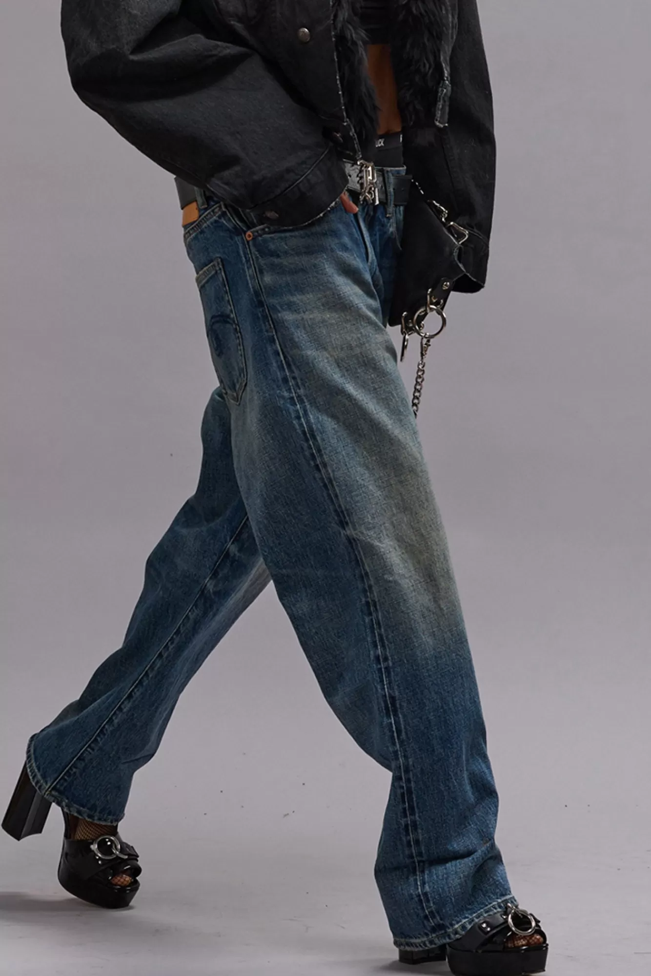 Boyfriend<R13 CUFFED X-BOYFRIEND JEAN - ASPEN SELVEDGE BLUE