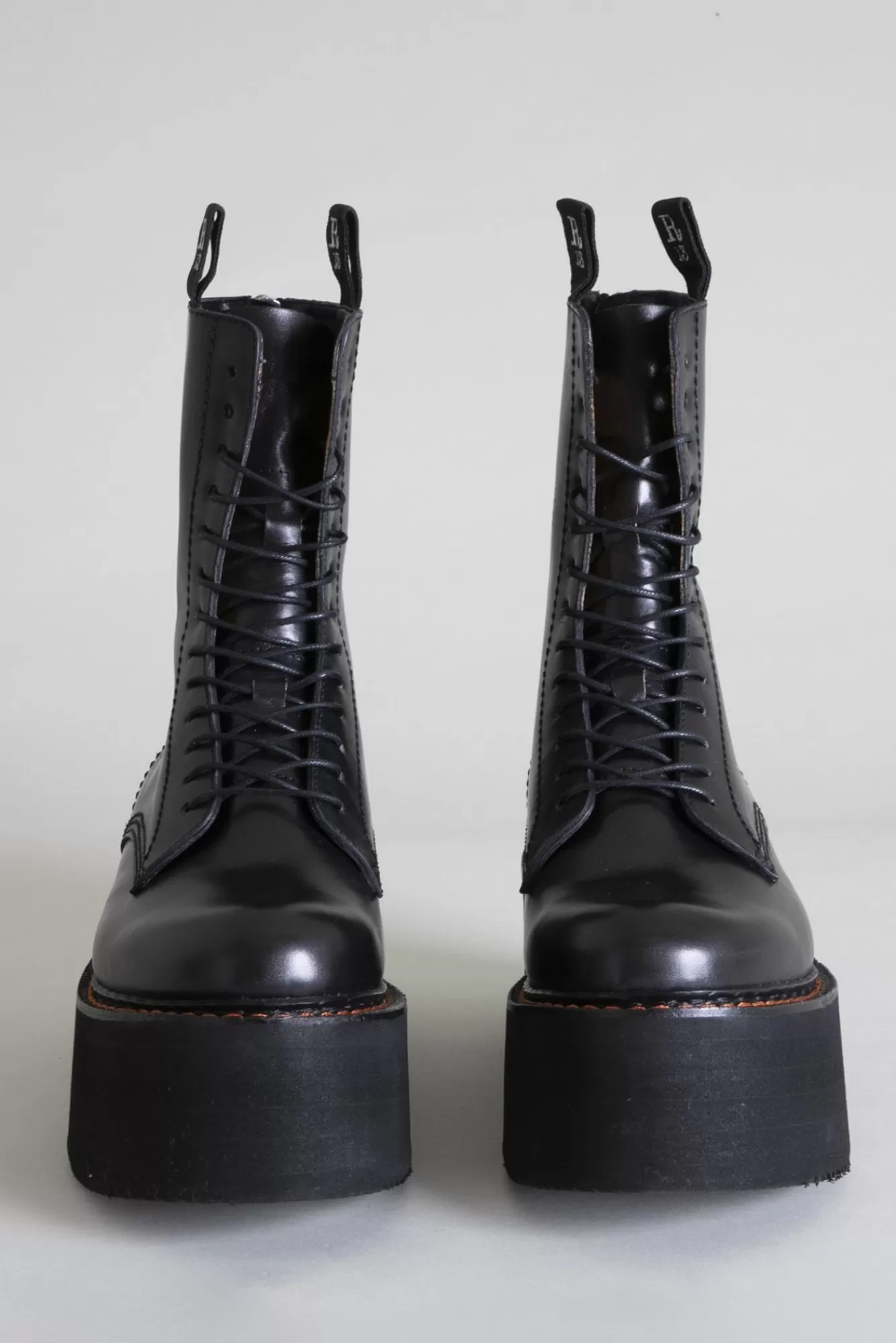 Boots<R13 DOUBLE STACK BOOT - BLACK