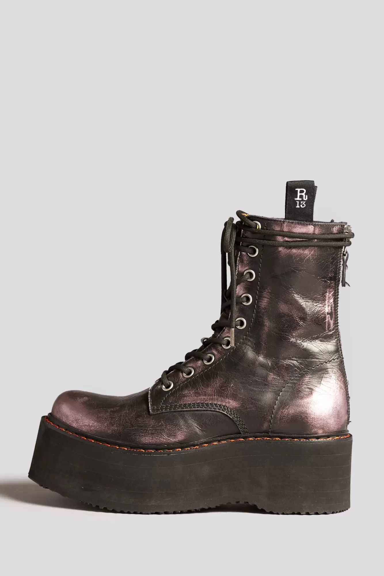 Boots<R13 DOUBLE STACK BOOT - PINK SHINE