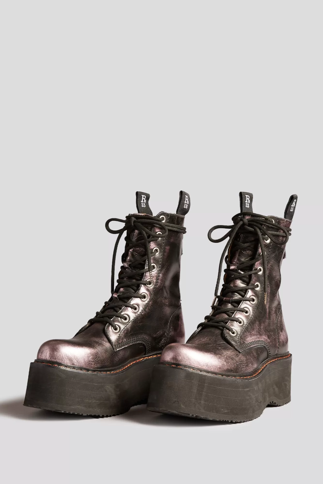 Boots<R13 DOUBLE STACK BOOT - PINK SHINE