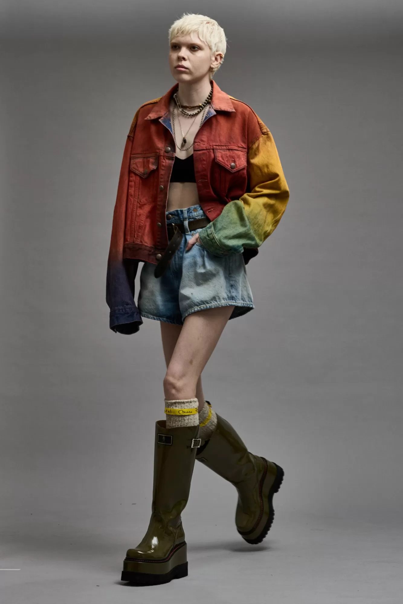 Jackets & Coats<R13 ELI BOXY TRUCKER JACKET - MULTICOLOR SPRAY DYE