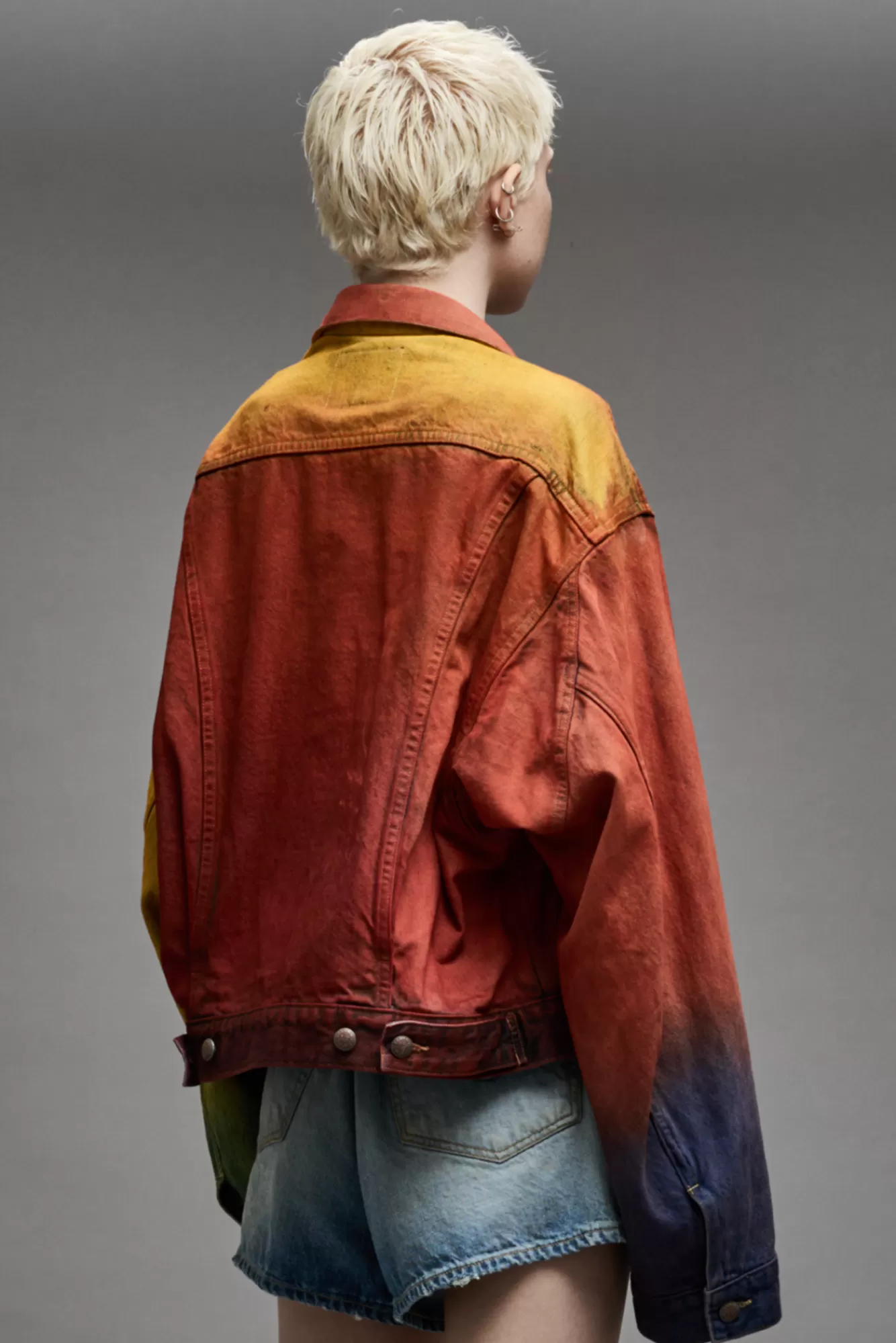 Jackets & Coats<R13 ELI BOXY TRUCKER JACKET - MULTICOLOR SPRAY DYE