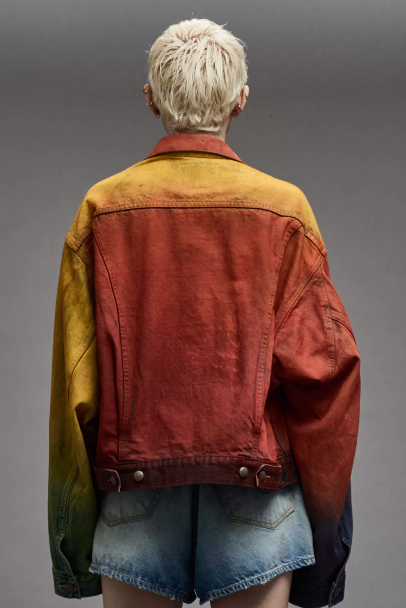 Jackets & Coats<R13 ELI BOXY TRUCKER JACKET - MULTICOLOR SPRAY DYE