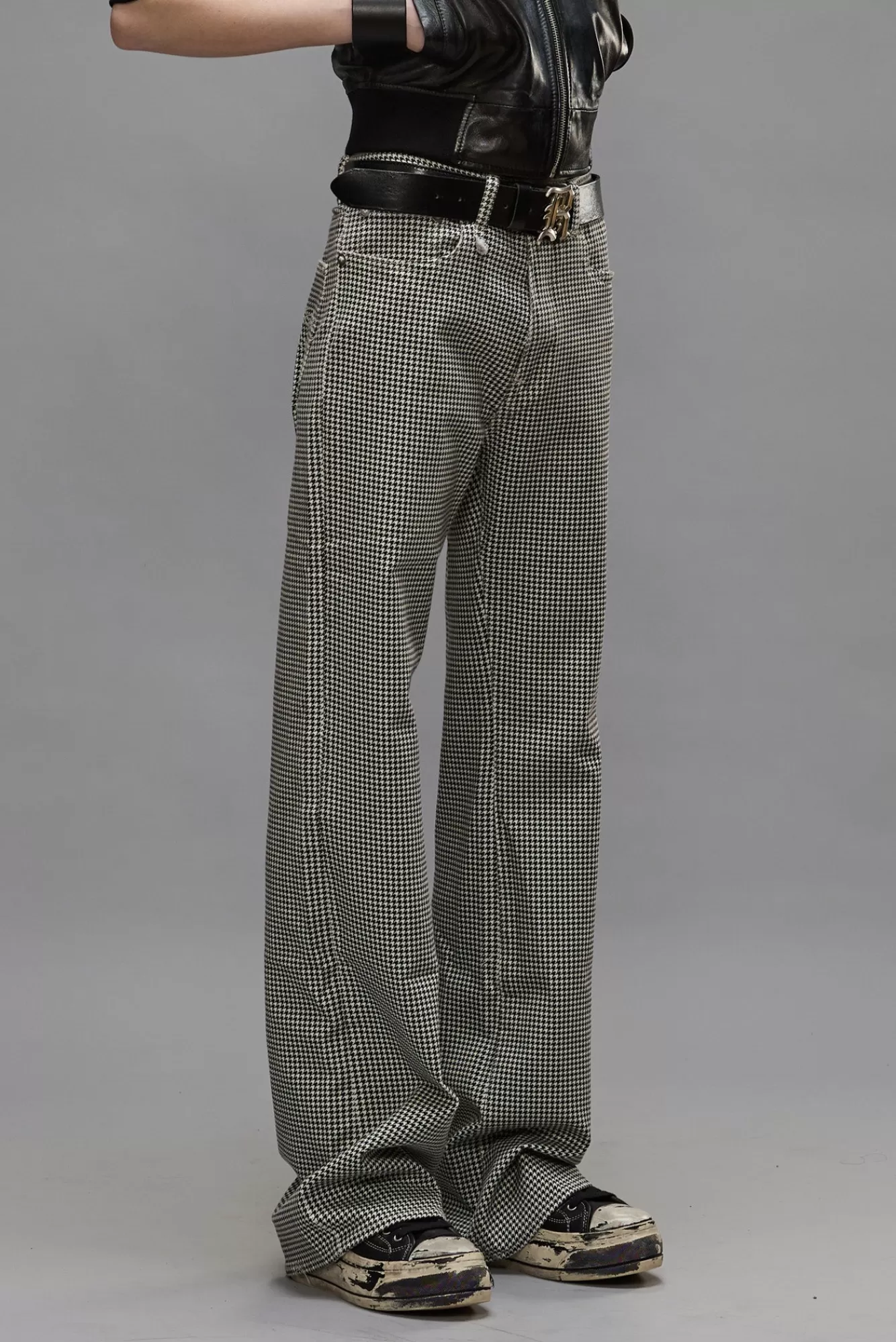 Wide Leg<R13 JANE JEAN - PRINTED HOUNDSTOOTH