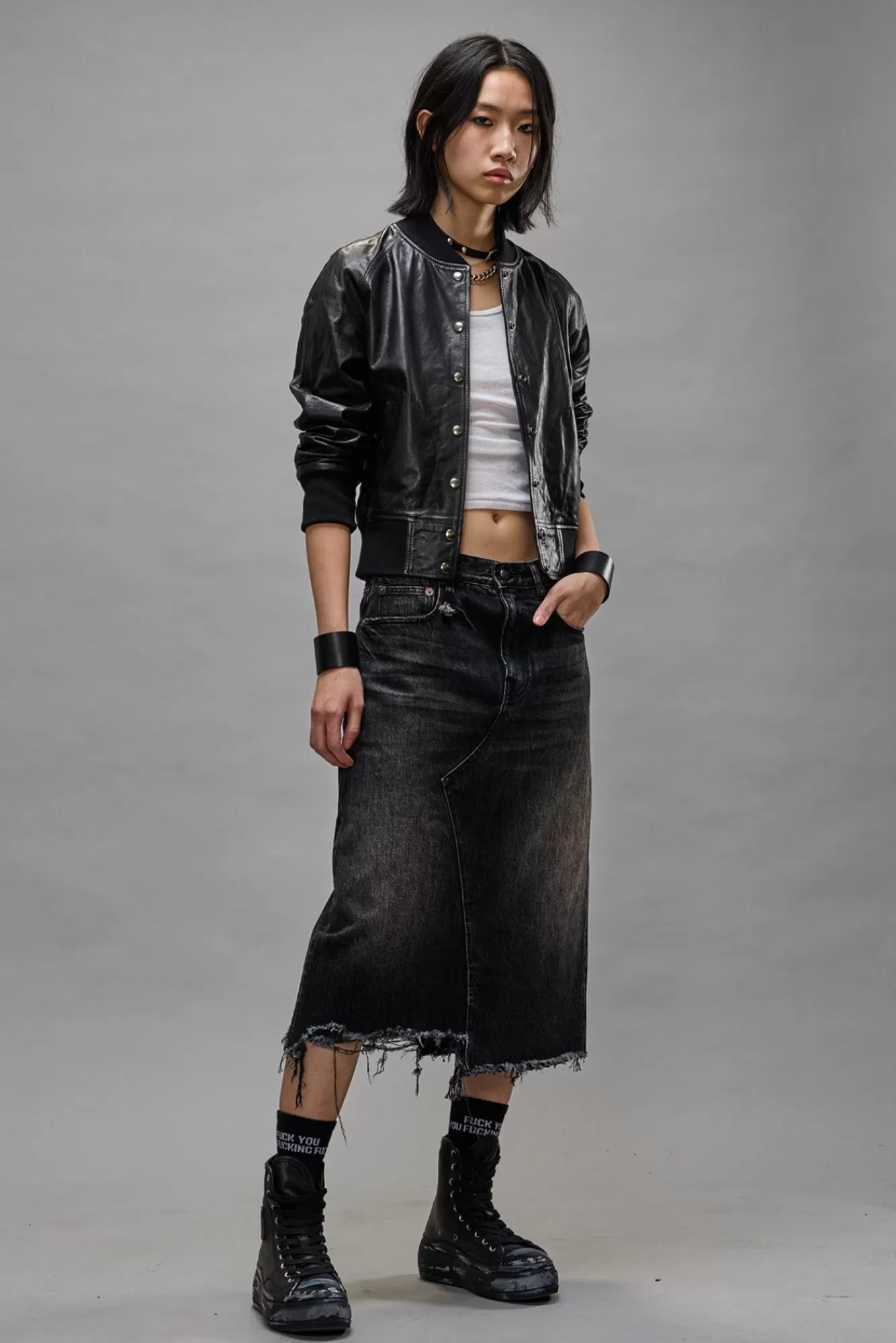 Shorts/Skirts<R13 JESSE SKIRT - ARVIN BLACK