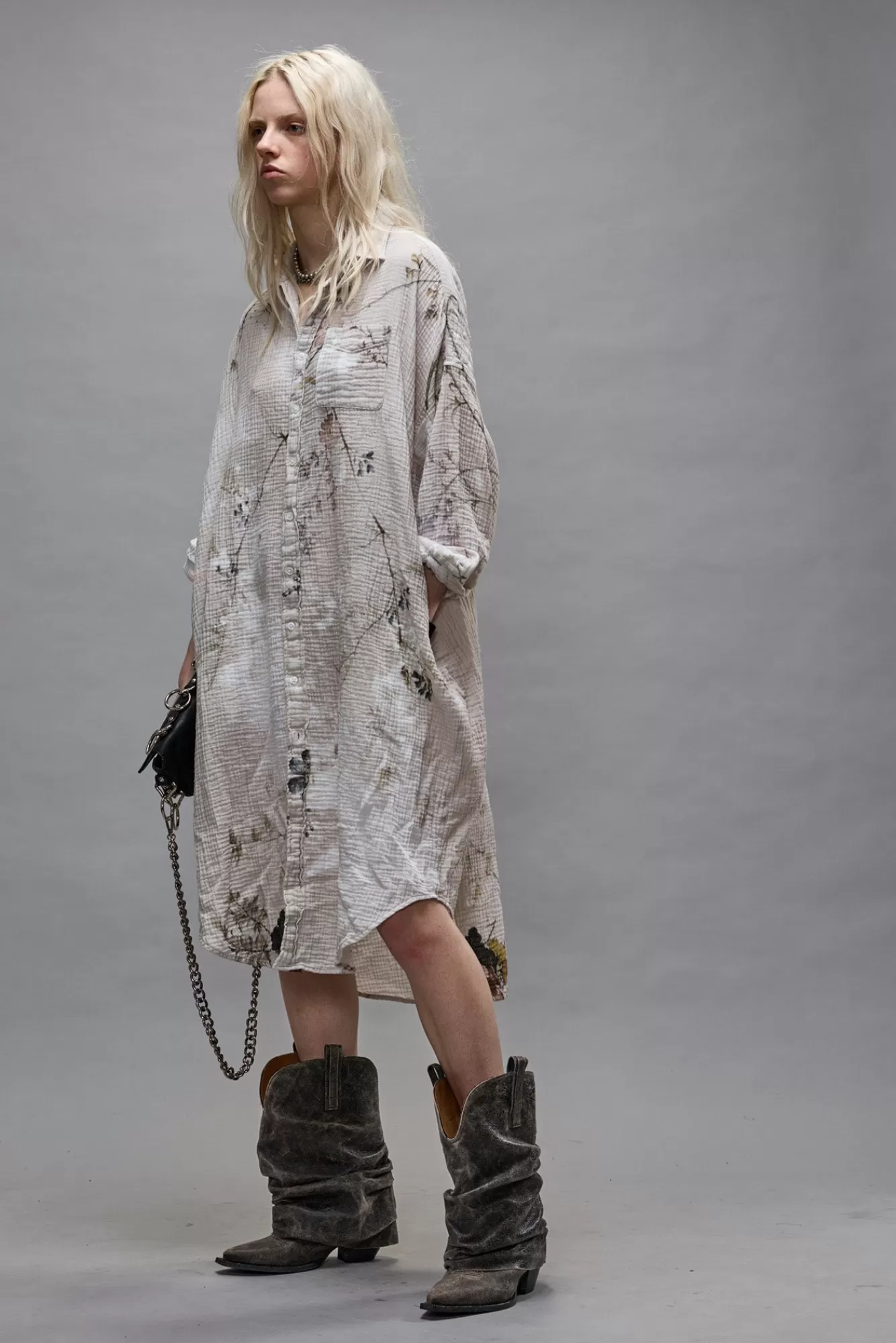 Dresses & Skirts<R13 JUMBO SHIRTDRESS - BLEACHED CREAM FLORAL