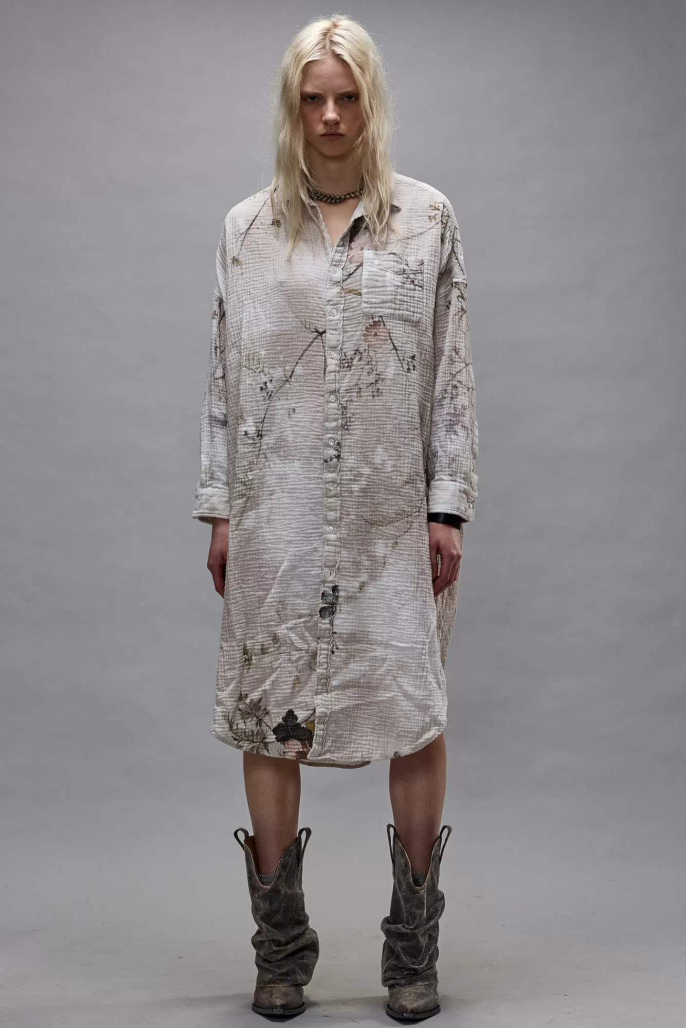 Dresses & Skirts<R13 JUMBO SHIRTDRESS - BLEACHED CREAM FLORAL