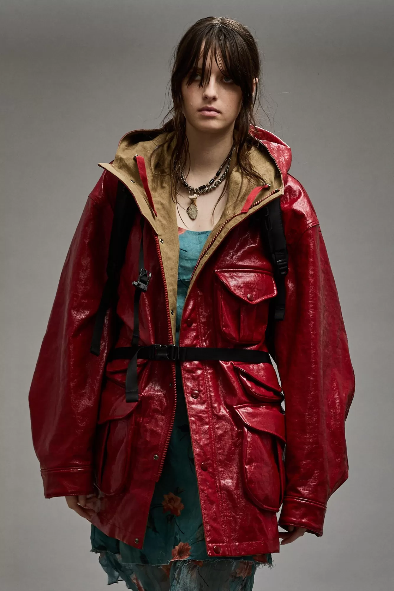 Jackets & Coats<R13 MULTIPOCKET PARKA - RED COAT