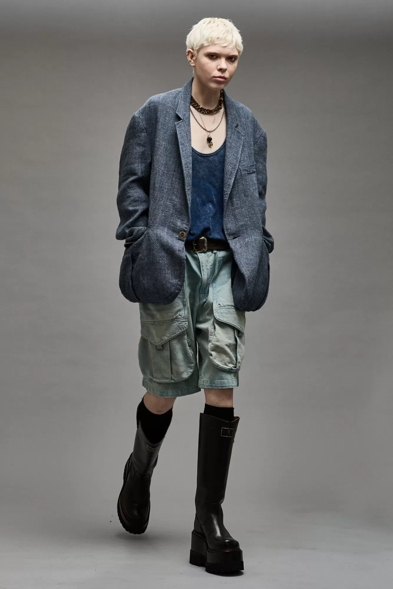 Shorts/Skirts<R13 MULTIPOCKET RELAXED SHORT - LENNON BLUE