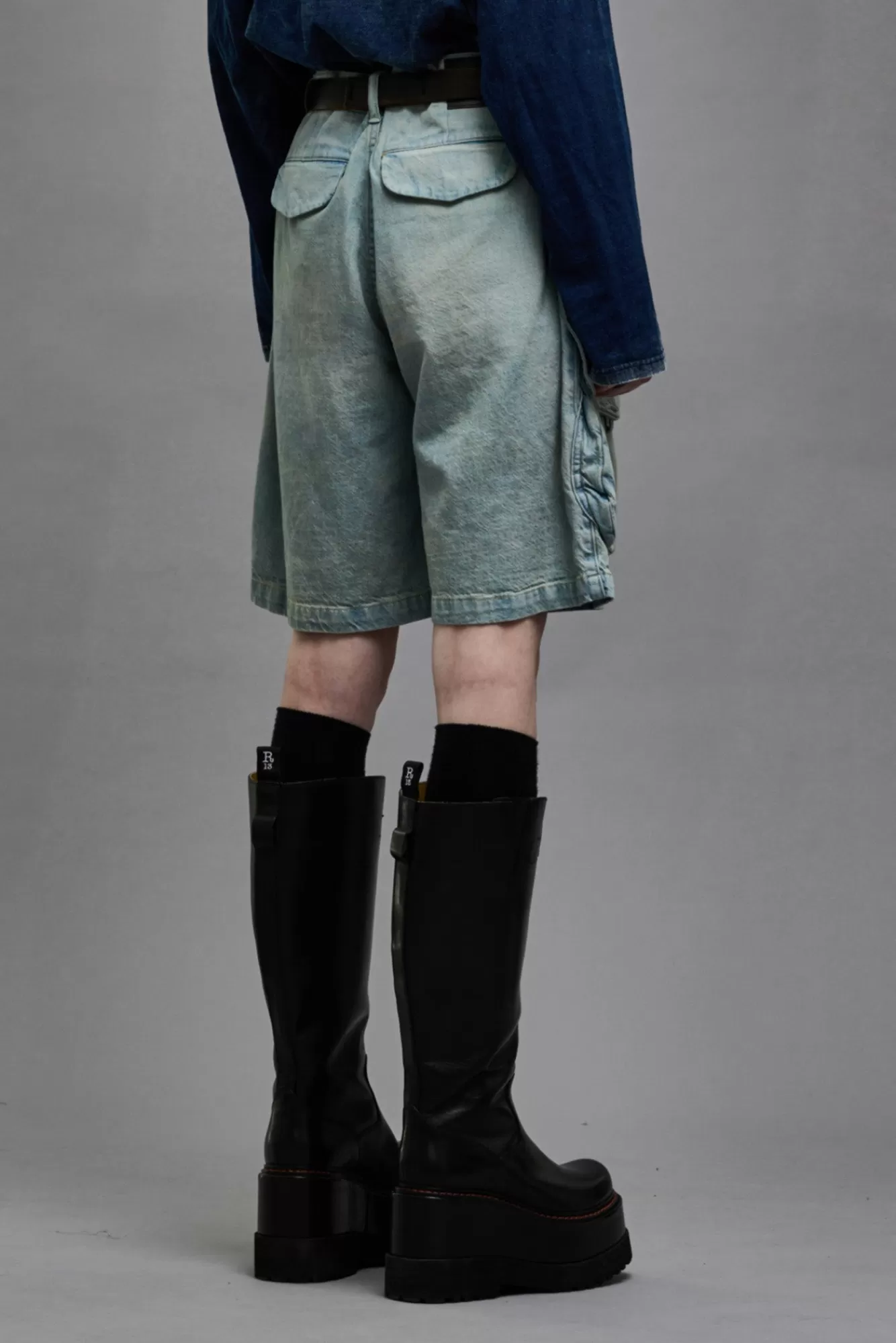 Shorts/Skirts<R13 MULTIPOCKET RELAXED SHORT - LENNON BLUE
