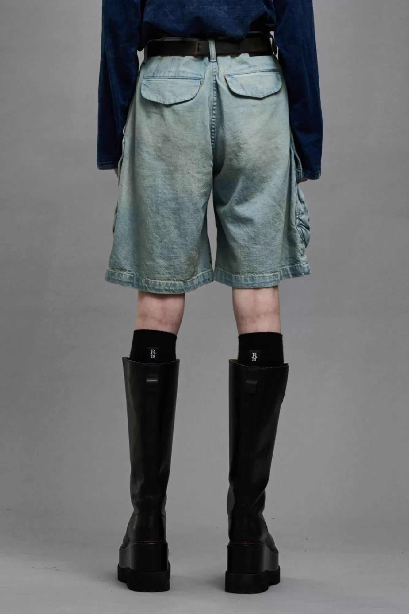 Shorts/Skirts<R13 MULTIPOCKET RELAXED SHORT - LENNON BLUE
