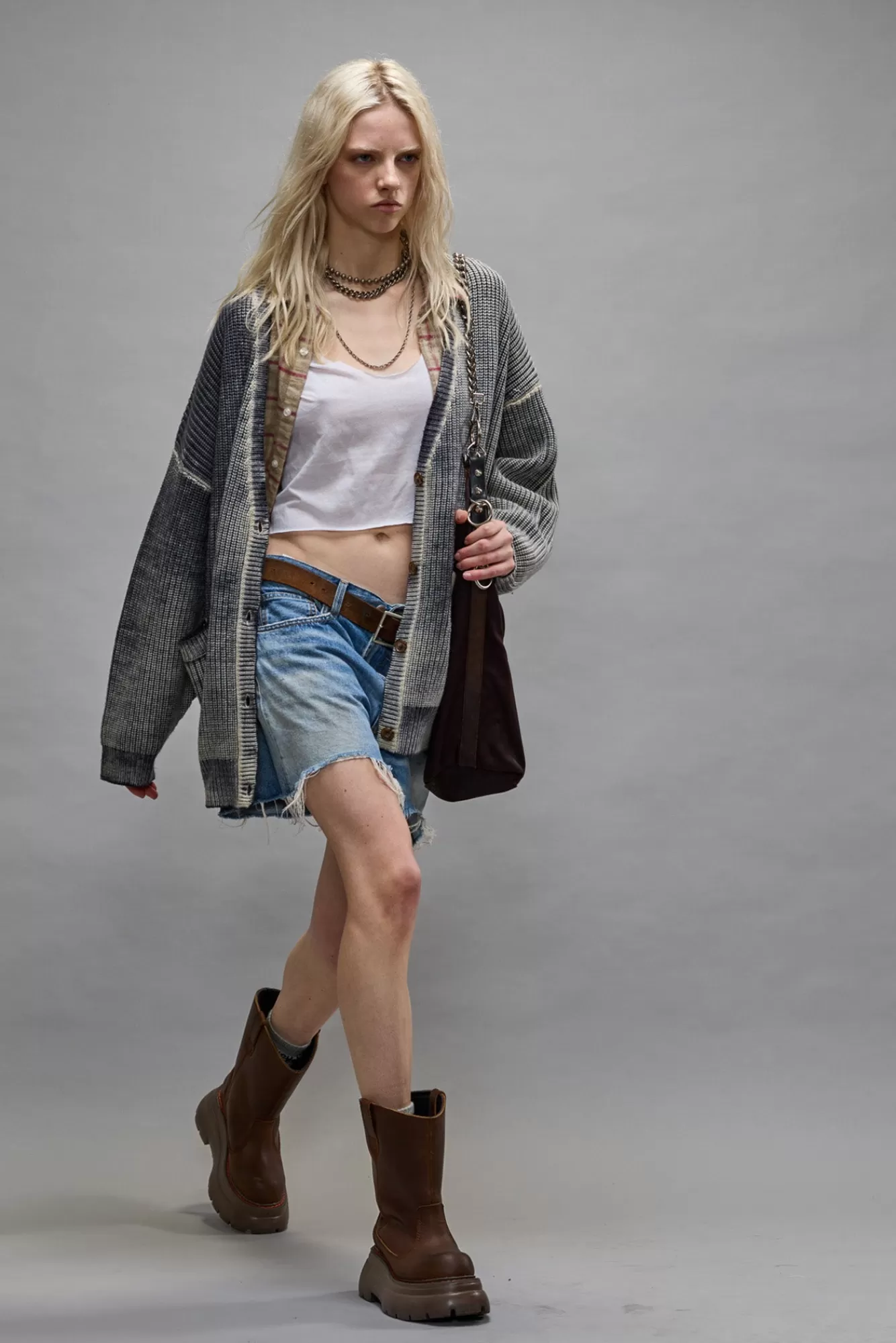 Sweaters<R13 OVERSIZED CARDIGAN - DISTRESSED BLACK