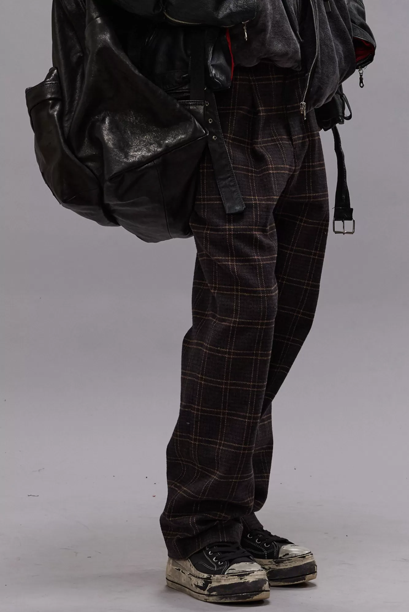 Pants & Shorts<R13 RELAXED TROUSER - DARK BROWN PLAID