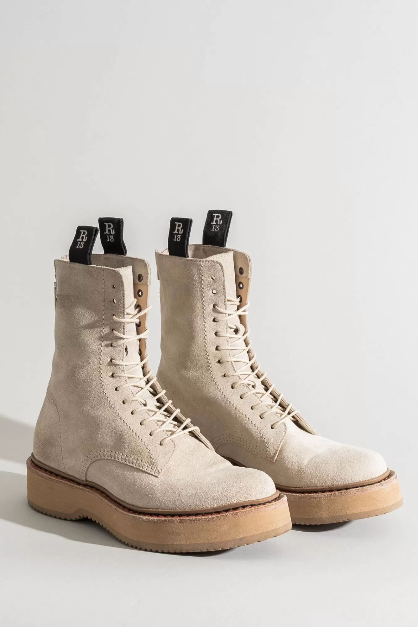 Boots<R13 SINGLE STACK BOOT - KHAKI SUEDE