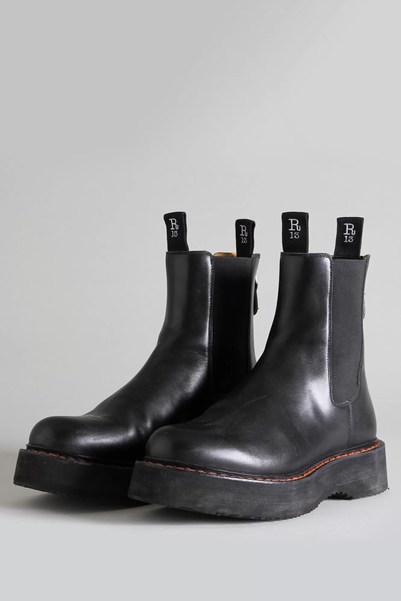 Boots<R13 SINGLE STACK CHELSEA BOOT - BLACK