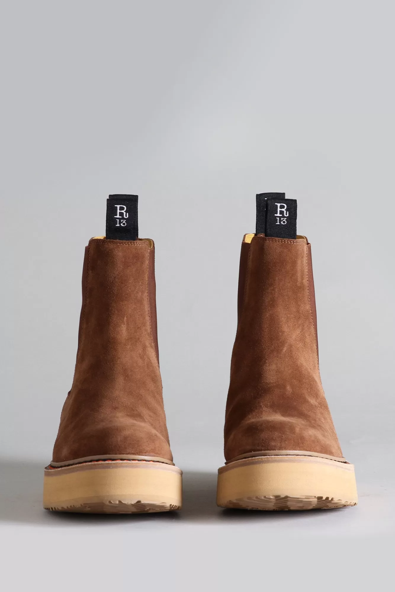 Boots<R13 SINGLE STACK CHELSEA BOOT - BROWN SUEDE