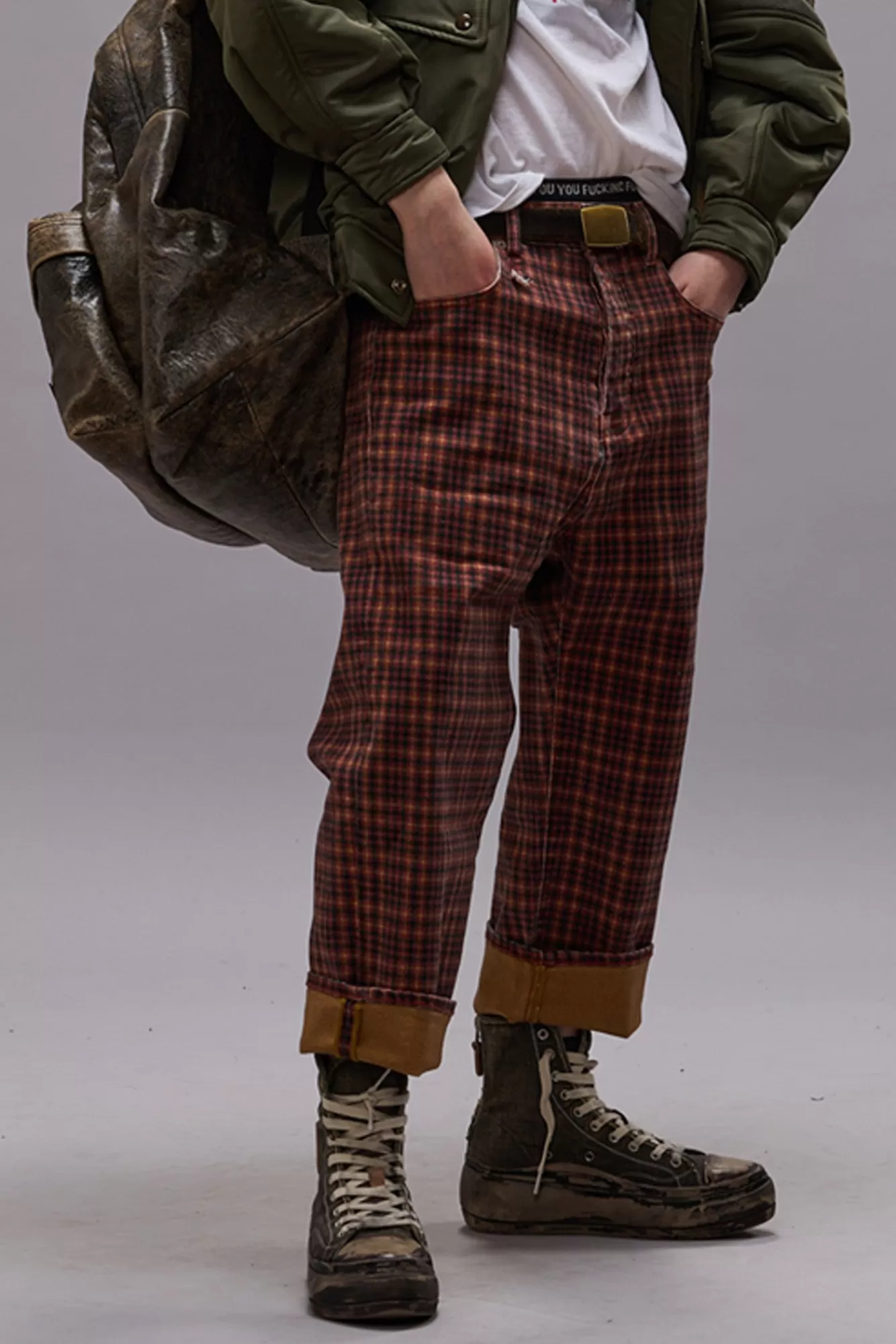 Drop<R13 TAILORED DROP - PRINTED AUBURN PLAID