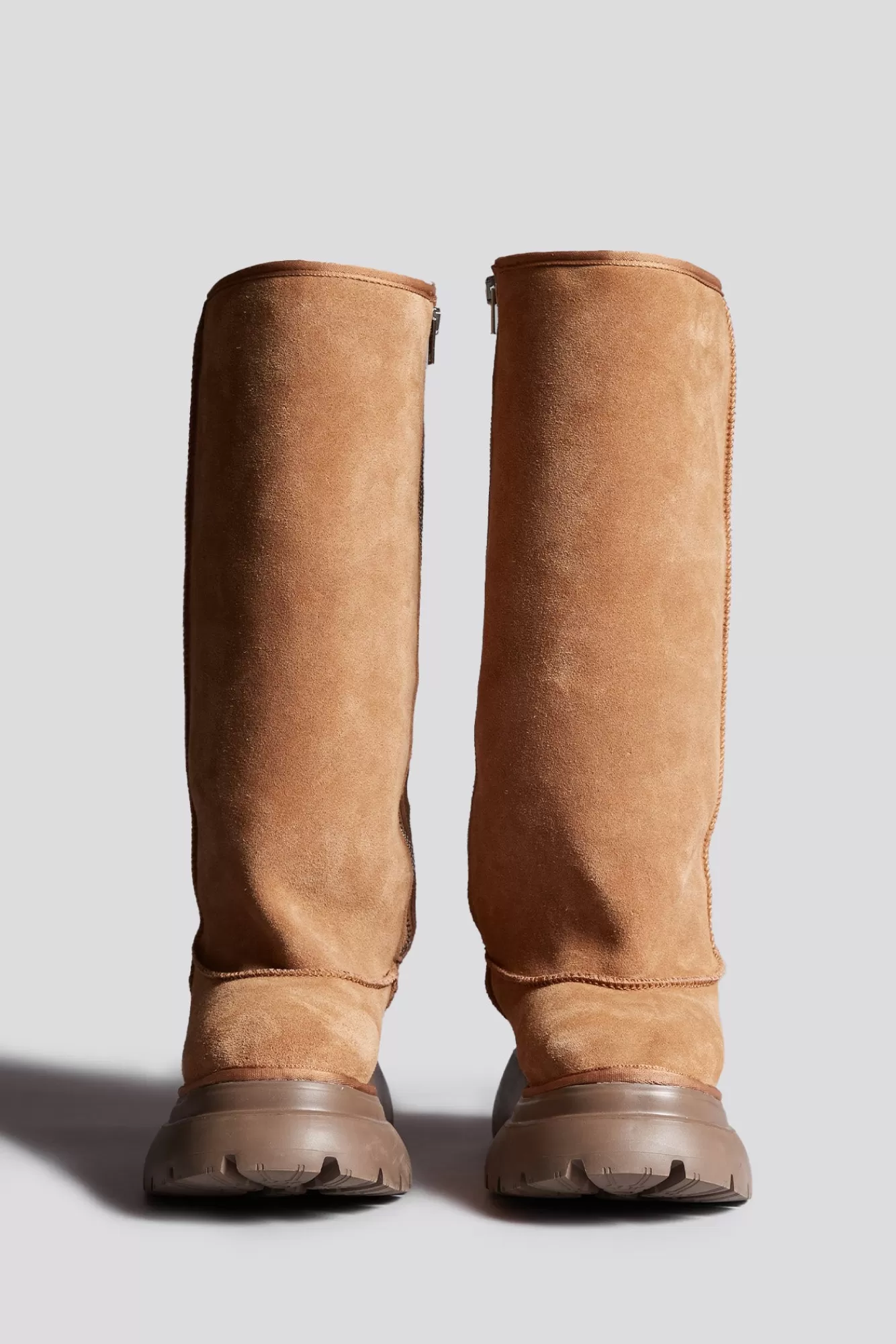 Boots<R13 TALL CHUNKY SHEARLING BOOT - LIGHT BROWN