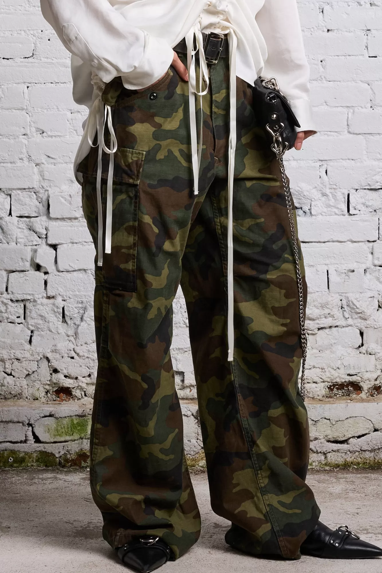 Pants & Shorts<R13 WIDE LEG CARGO - CAMO