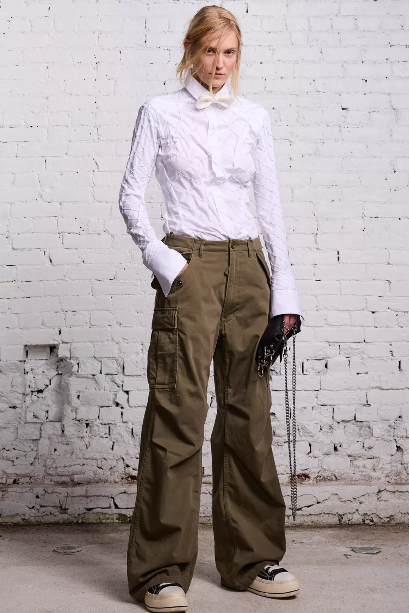 Pants & Shorts<R13 WIDE LEG CARGO - OLIVE